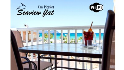 Can Picafort Wohnung in erster Linie. 6 Pers. WIFI A / C Terrasse mit Blick auf das Meer. 75m2