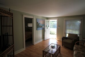 view of living room from kitchen