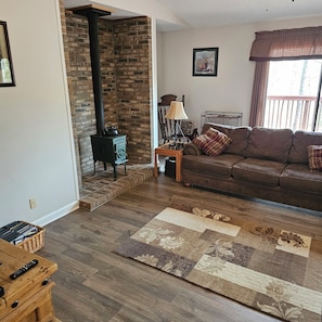 View of living room from foyer area.