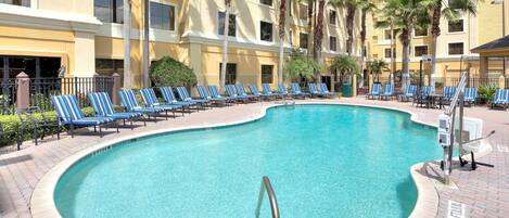 Take in gorgeous views while lounging around the on-site outdoor pool.