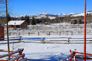 Beautiful view of the Grand Tetons from the front porch