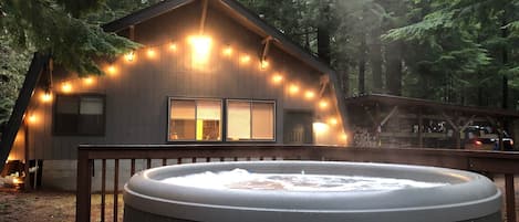 Kick back and relax in our newly installed hot tub! 