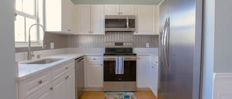 Quartz Counter tops in kitchen. 