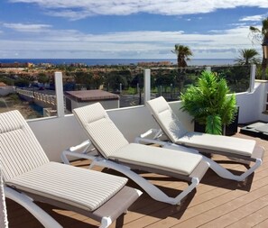 Sea views from the loungers by the pool