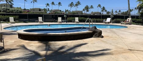Our pool and Jacuzzi at the Poipu Kai Resort