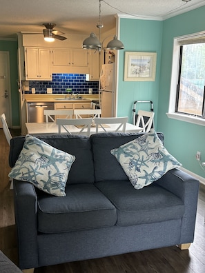 Loveseat in living area.
