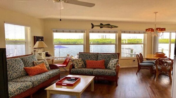 Open floor plan with water views from every window