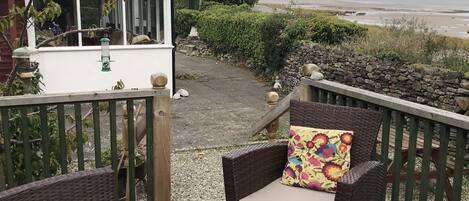 Looking out over Morecambe Bay from the elevated decking