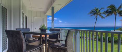 COVERED LANAI WITH OCEAN VIEWS