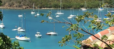 Beautiful views of Cruz Bay and Pillsbury Sound  from Rainbows End deck!