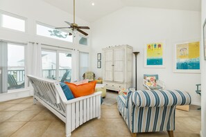 Living room area..look at how much natural light there is! 