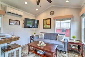 After a day of hiking, relax in the tastefully furnished living room.