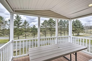 Enjoy your lunch out on the picnic table for some fresh air.