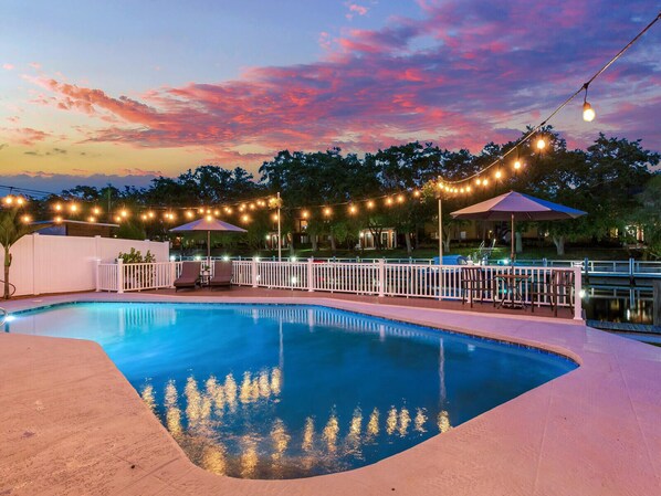 Pool at dusk