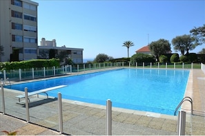 Swimming pool view from garden