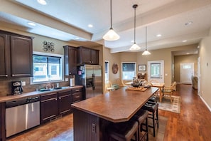 Open kitchen and dining