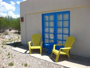 Guest House/ Casita French doors facing Santa Catalina mountains to the North.