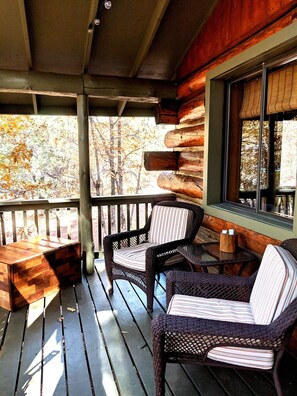 The Large full width deck or elevated patio