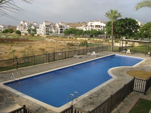 View of pool from apartment