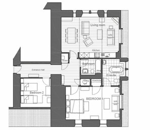 A floor plan of Gruinyards