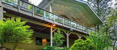 View of home from private gardens & walking paths to waterfall