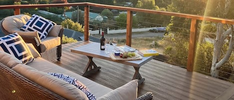 A glass of red to appreciate the Sunset over the Wombat State Forest
