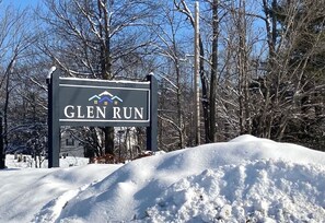 Sign at the entrance of condo complex.