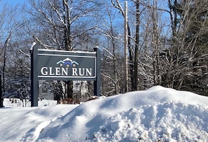 Sign at the entrance of condo complex.