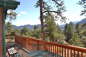 Main deck with views of Longs Peak and Continental divide.