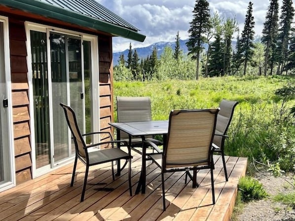 (1) beautiful mountain and aurora views from private deck