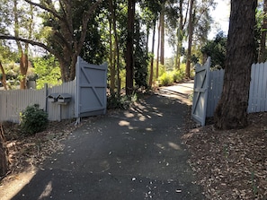 Drive way gates can be locked for further security