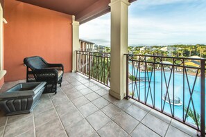 Balcony views of the pool