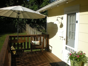 Welcome to the Franklin Cottage Apt! This is your private entrance and deck!