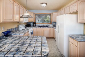 Kitchen had everything we needed and more.  -Jo