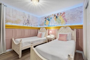 Enter the magical world of princesses in our delicately decorated bedroom