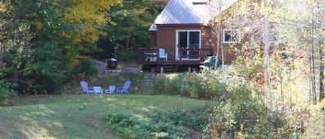 Our vacation home overlooks the pond and has views of the mountains