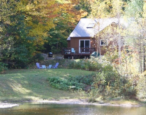 Our vacation home overlooks the pond and has views of the mountains