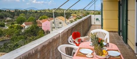 Balcony with mountain view