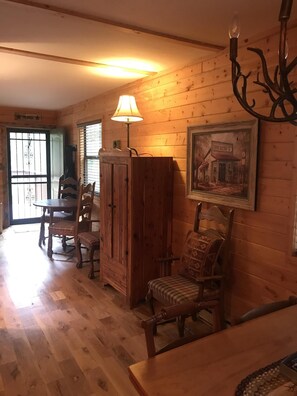 Looking from the kitchen to the front door