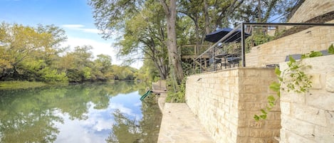 Newly built patio overlooking the Guadalupe River!