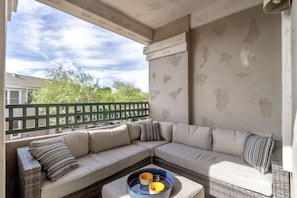 Relax & unwind, you're on Patio time! Great balcony with seating