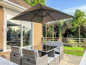 Patio area overlooking the spacious garden