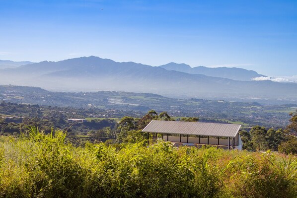 Rooftop of our condos with the beautiful mountains in the background.
