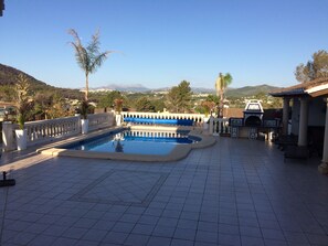 Villa Margarita with BBQ and outdoor kitchen. View of Benitachell & the Montgo