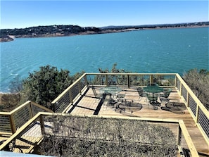 Lower deck & Lake view as seen from the porch.
