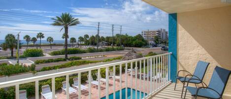 Private Balcony Overlooking Pool and Gulf