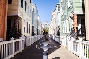 Along the boardwalk from the beach!