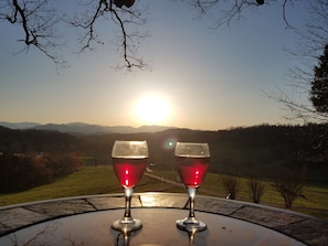 sunset view from the front porch