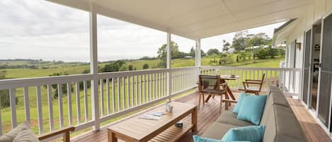 The north facing undercover verandah provides plenty of space and comfort.