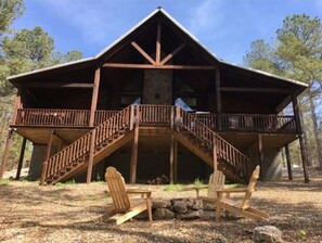 Secluded back deck and yard